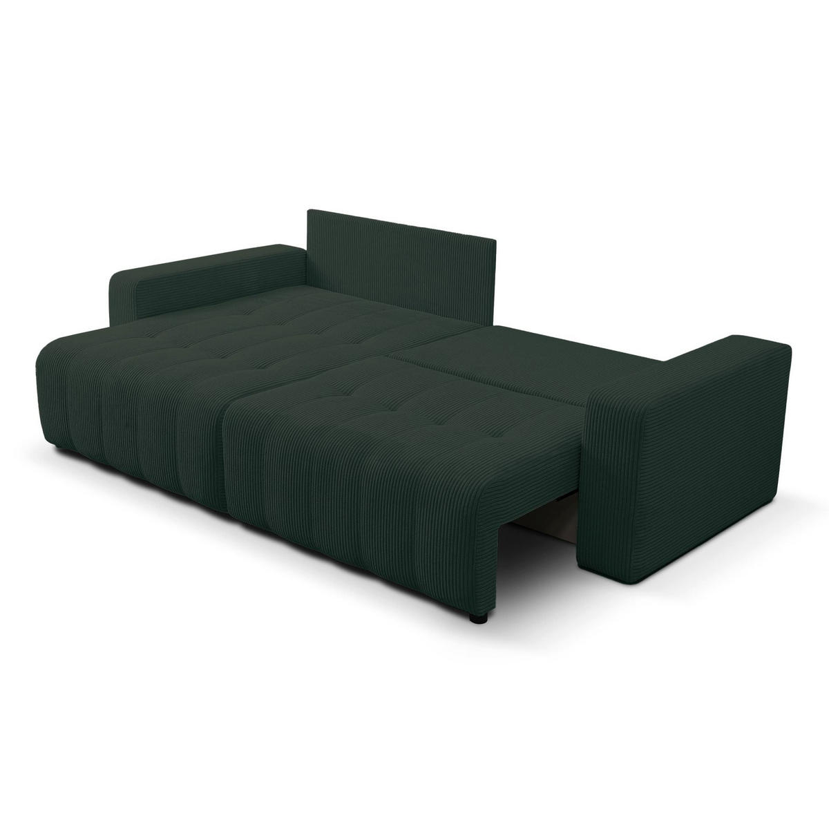 ECKSOFA Maillo Dunkelgrün Cord - Dunkelgrün/Schwarz, Kunststoff/Textil (245/143cm) - Selsey