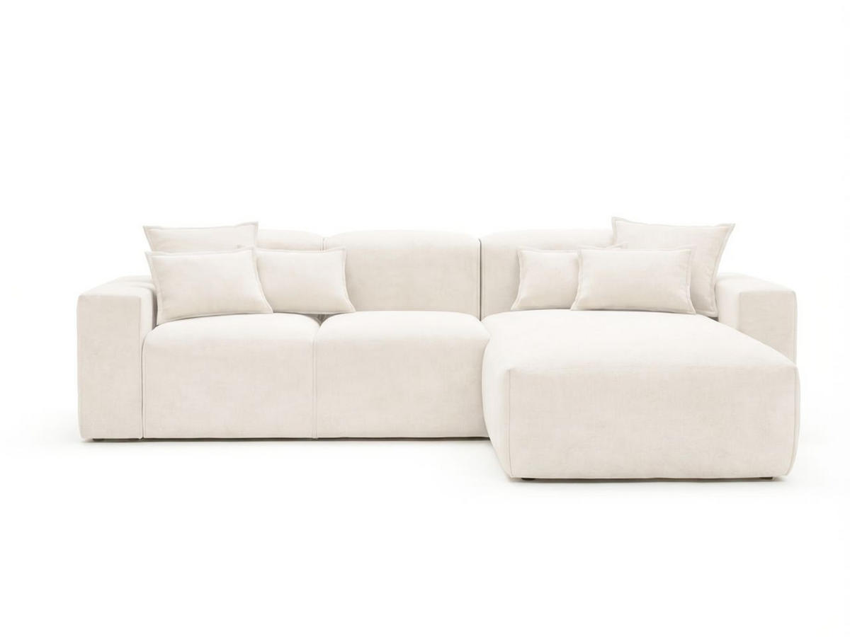 ECKSOFA Leni Creme Rechts - Creme, Holz/Textil (180/265cm) - Graingold