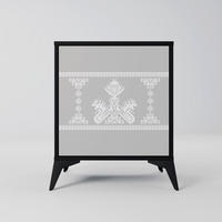 SIDEBOARD THAI GRAY, Schwarz, 57,5x42x70,5 cm, Schwarze Metall-Sternfüße - Multicolor/Schwarz, Holzwerkstoff/Metall (57.5/70.5/42cm) - SpaceRebels
