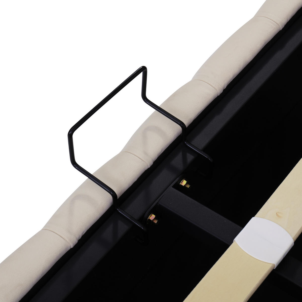 POLSTERBETT aus Samt 180x200 cm in Beige mit hydraulischem Bettkasten - Beige, Textil (180/200cm) - Modfu