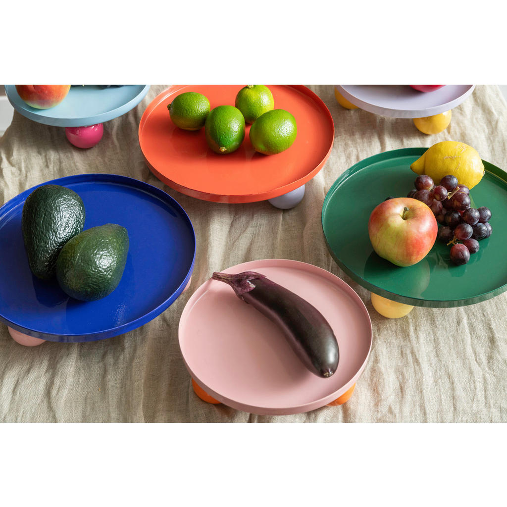 Thumbnail - Present Time Serviertablett, Rot, Metall, Rund, 25x6.5x25 cm, CE, Tischkultur & Servieren, Servierplatten