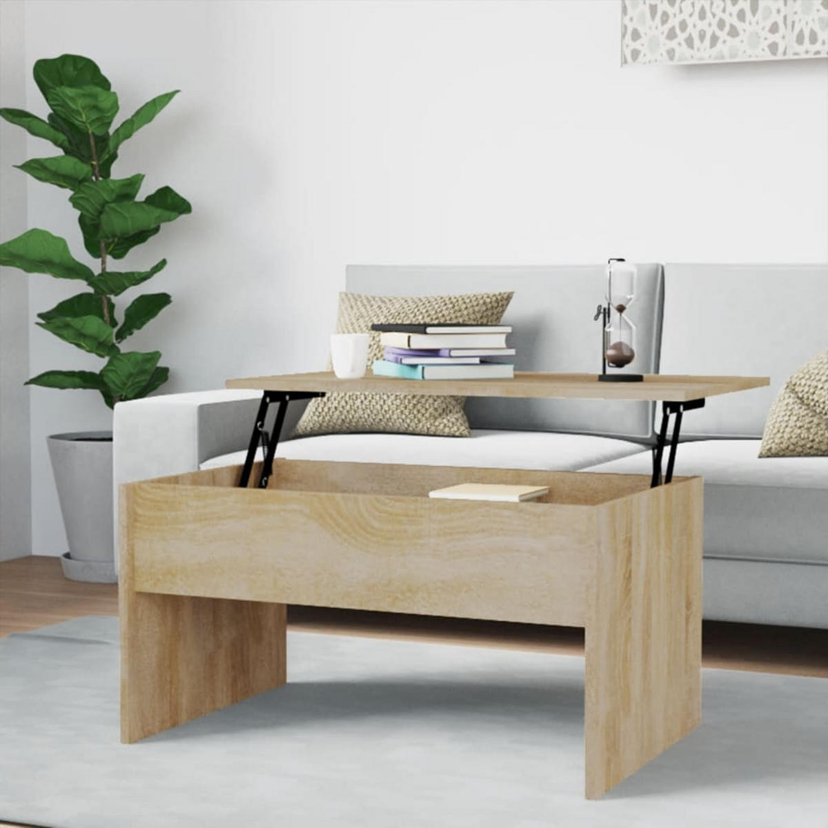 COUCHTISCH Sonoma-Eiche 80x50,5x41,5 cm Holzwerkstoff - Braun, Holzwerkstoff (80/50.5/41.5cm) - furnicato