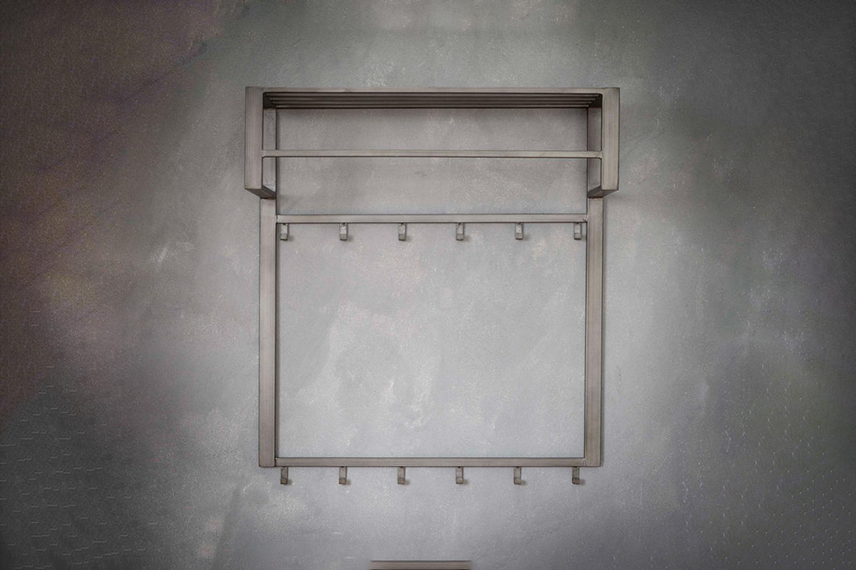 GARDEROBE LEONOR Grau Metall - Grau, Metall (80/89/30cm) - KAWOLA