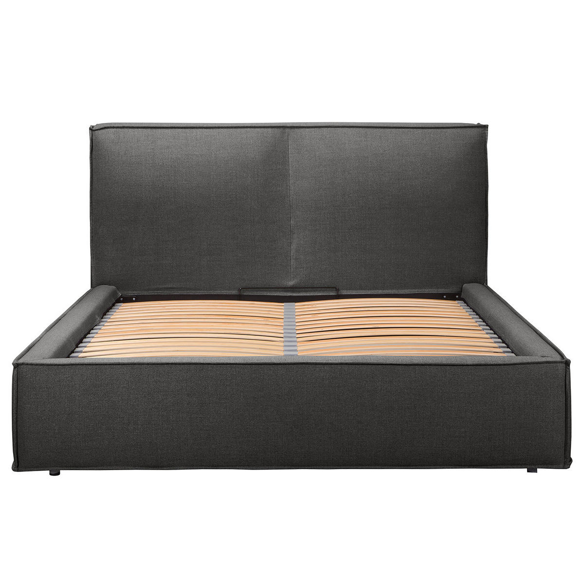 POLSTERBETT - Anthrazit, Textil (200/200cm) - home24