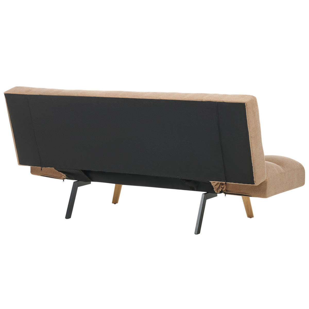 3-SITZER-SCHLAFSOFA hellbraun Ingaro - Hellbraun/Braun, Textil (182/86/79cm) - Beliani