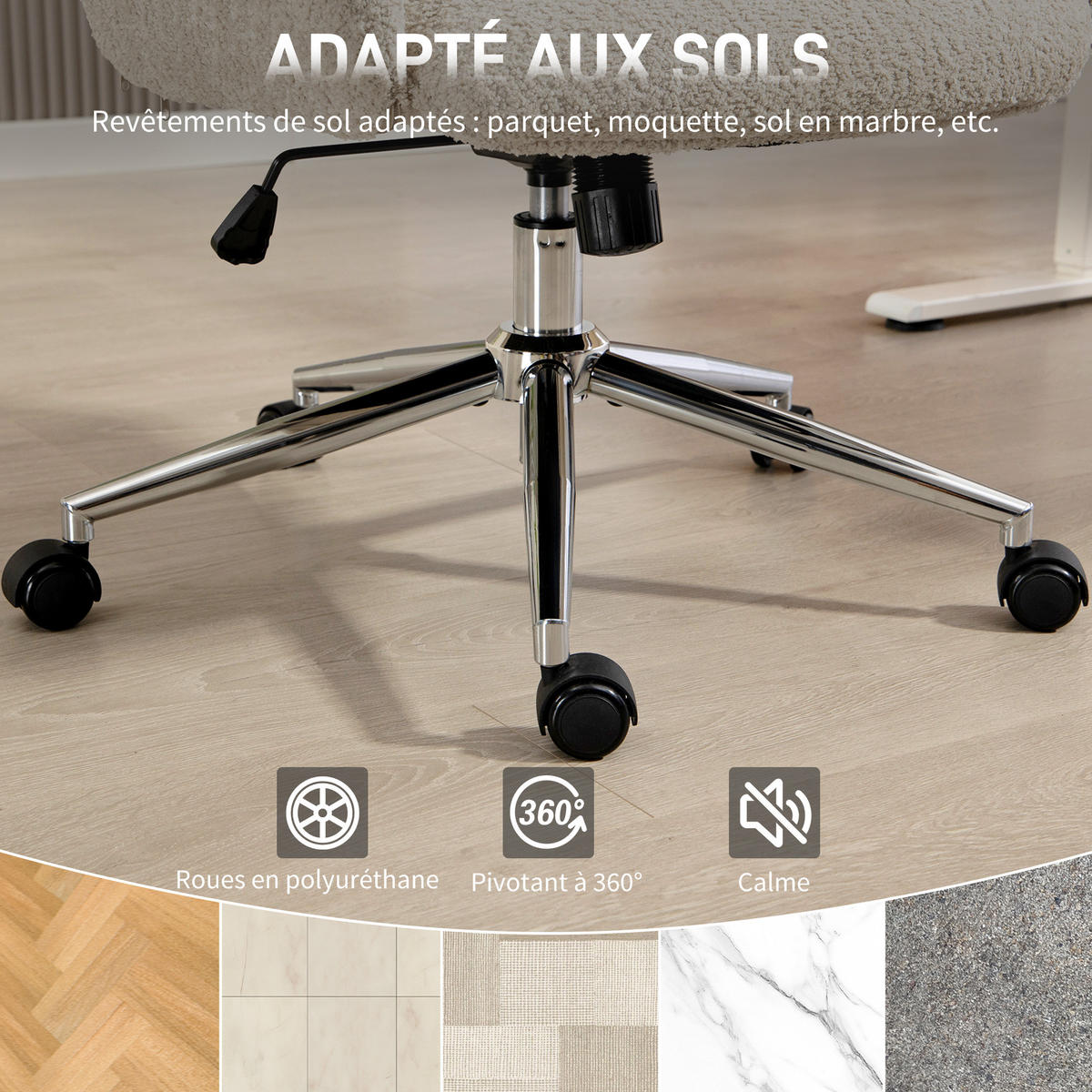 DREHSTUHL DE-11851 mit verstellbarer Kopfstütze & Wippfunktion Grau - Hellgrau, Metall (65/123/75cm) - ComfortXL