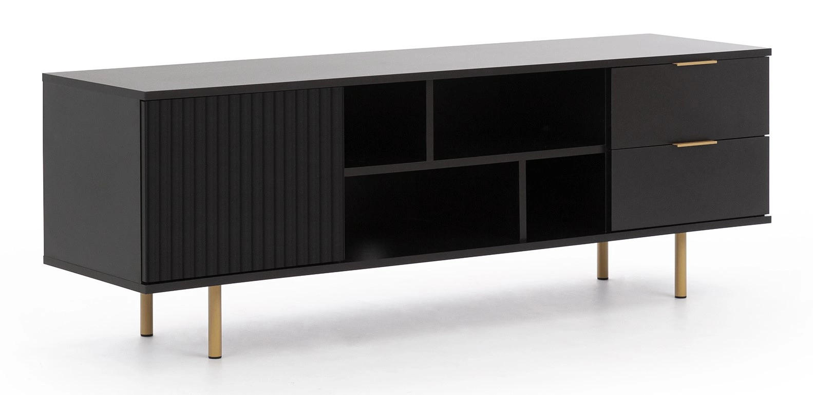 Ravio Tv-Lowboard Schwarz 150x52x41 cm