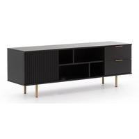 TV-LOWBOARD Nubia 150 cm Schwarz - Goldfarben/Schwarz, Holzwerkstoff/Metall (150/52/41cm) - Ravio