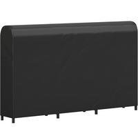 KAMINHOLZREGAL Metall 199 x 30 x 121 cm Brennholzregal 0,6m³ mit Abdeckung - Schwarz, Metall (30/121/199cm) - Outsunny