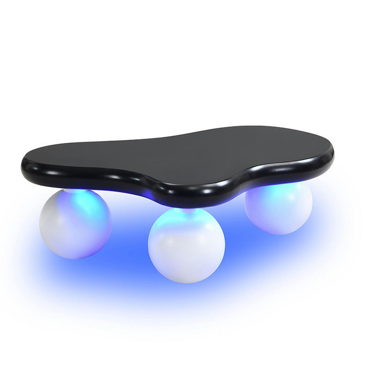 COUCHTISCH aus MDF 95x62,5x32 cm Schwarz/Weiß mit LED-Beleuchtung in Wolkenform - Schwarz, Holzwerkstoff (95/62.5/32cm) - IVMEU