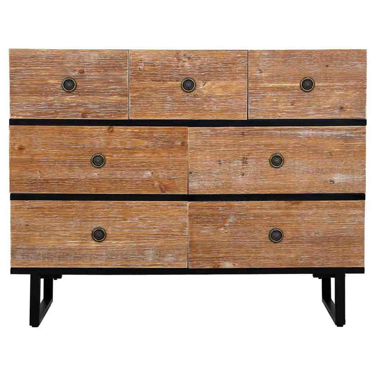 KOMMODE mit 7 schubladen 106x40x83 cm - Braun, Holz (106/83/40cm) - Wanderlust