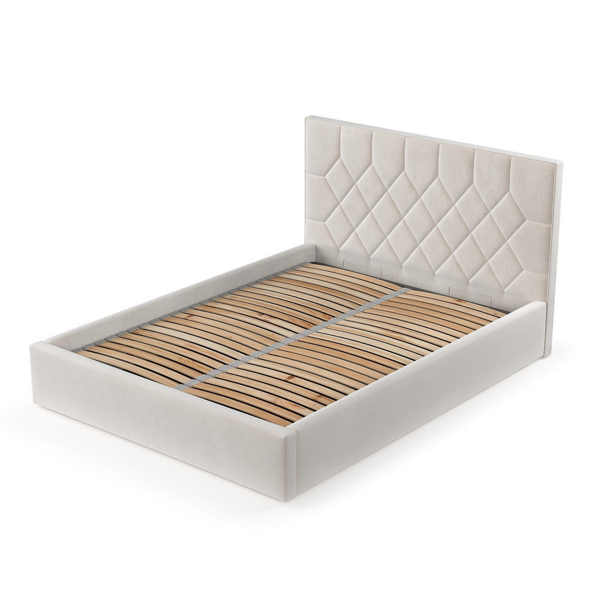 POLSTERBETT Brisa 140/200 cm Creme im Paros Stoff - Creme/Schwarz, Holz/Holzwerkstoff (140/200cm) - AltaBeds