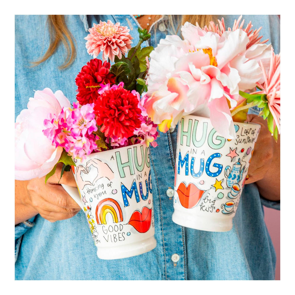 XL-BECHER Eine Umarmung in einer Tasse in Bunt - 500 ml - Multicolor, Keramik (0.5L) - Blond Amsterdam