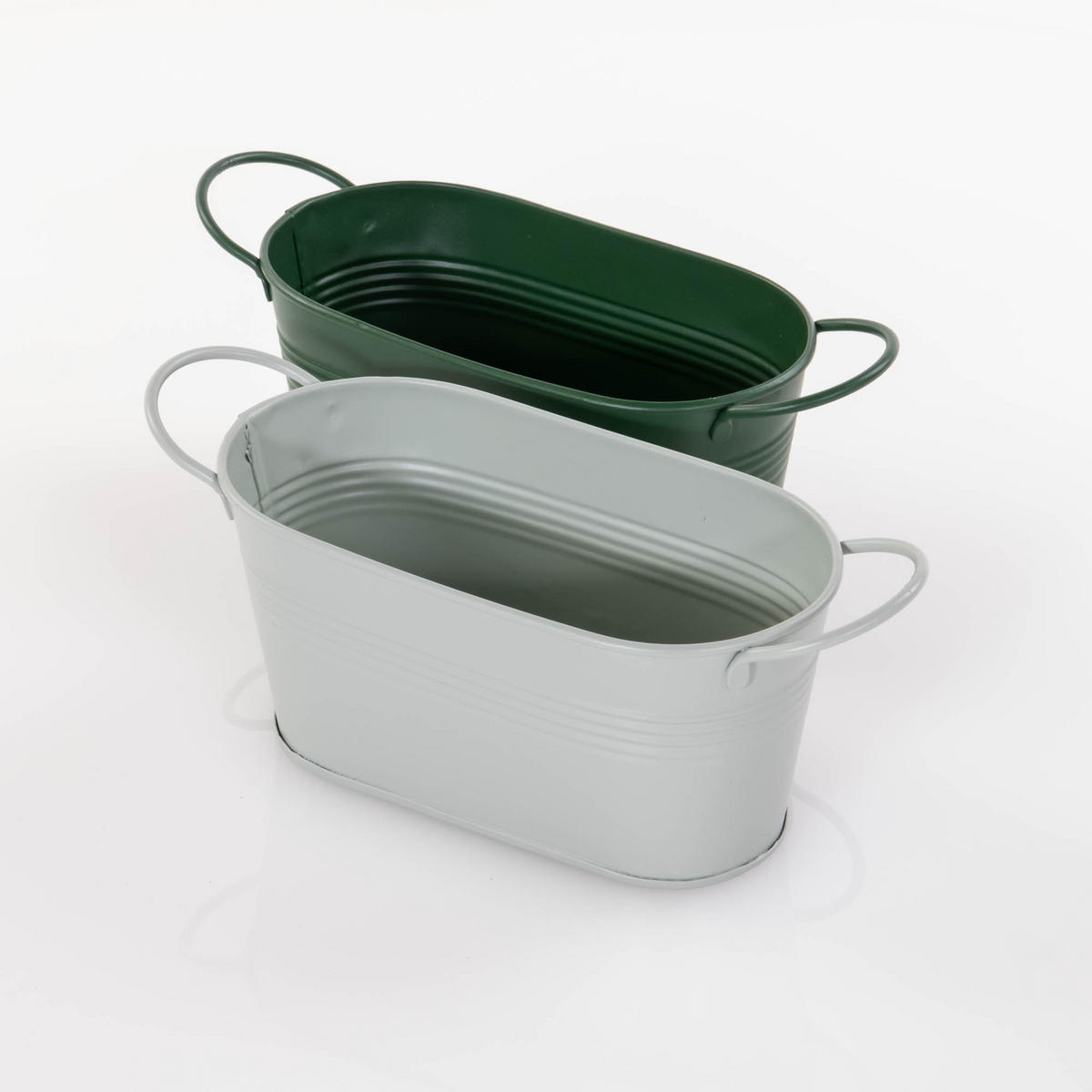 BLUMENTOPF Lingo 20/8,5/9,5 cm - Hellgrün, Metall (20/9cm)