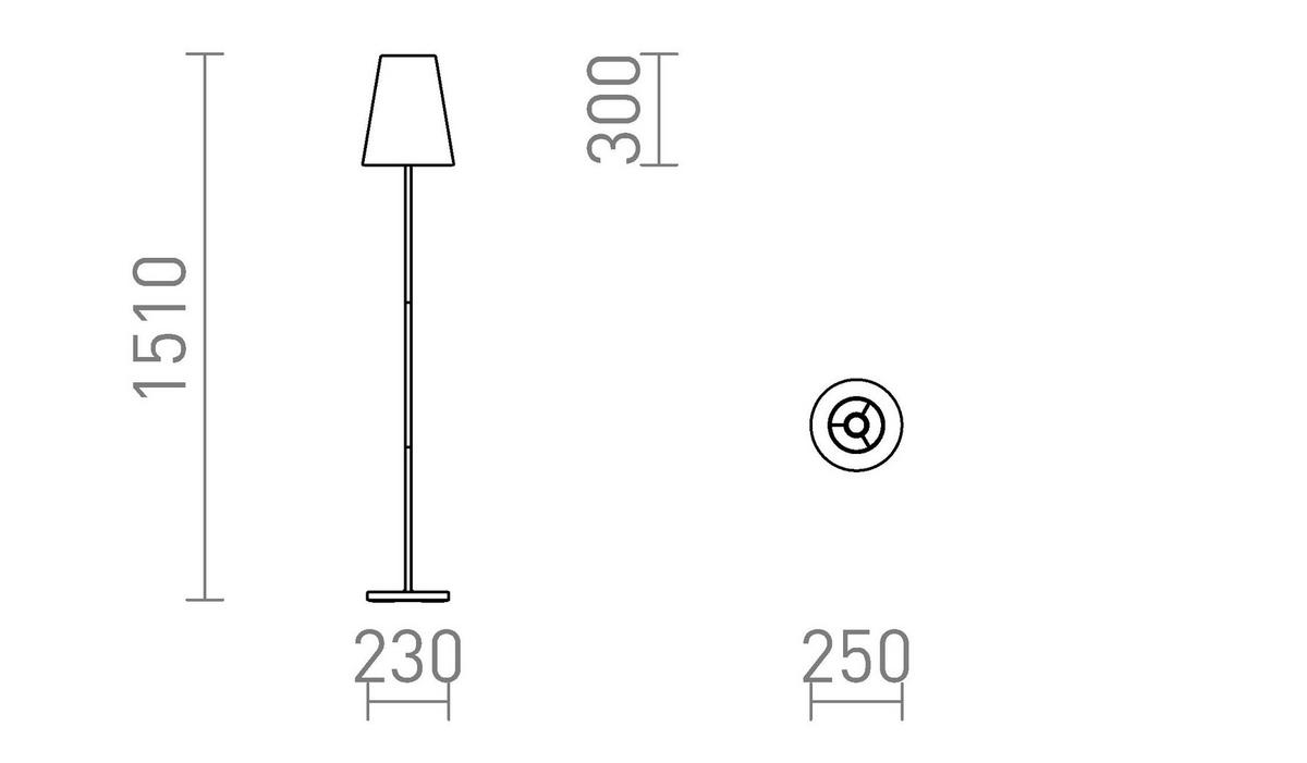 STEHLEUCHTE NYC/CONNY 25 Polycotton weiß 15 W - Weiß, Textil (25/25/152cm) - Rendl