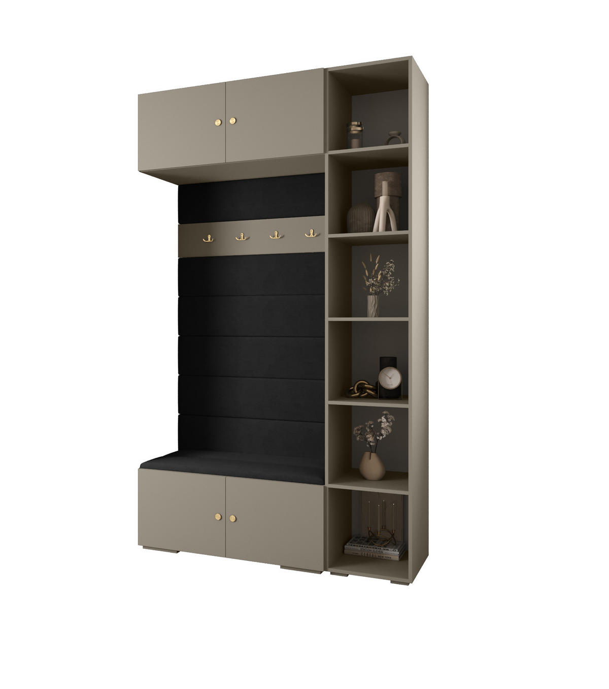 GARDEROBEN-SET 236,7/140/47 - Kaschmir/Goldfarben, Holz/Kunststoff (140/236.7/47cm) - Abiks Möbel