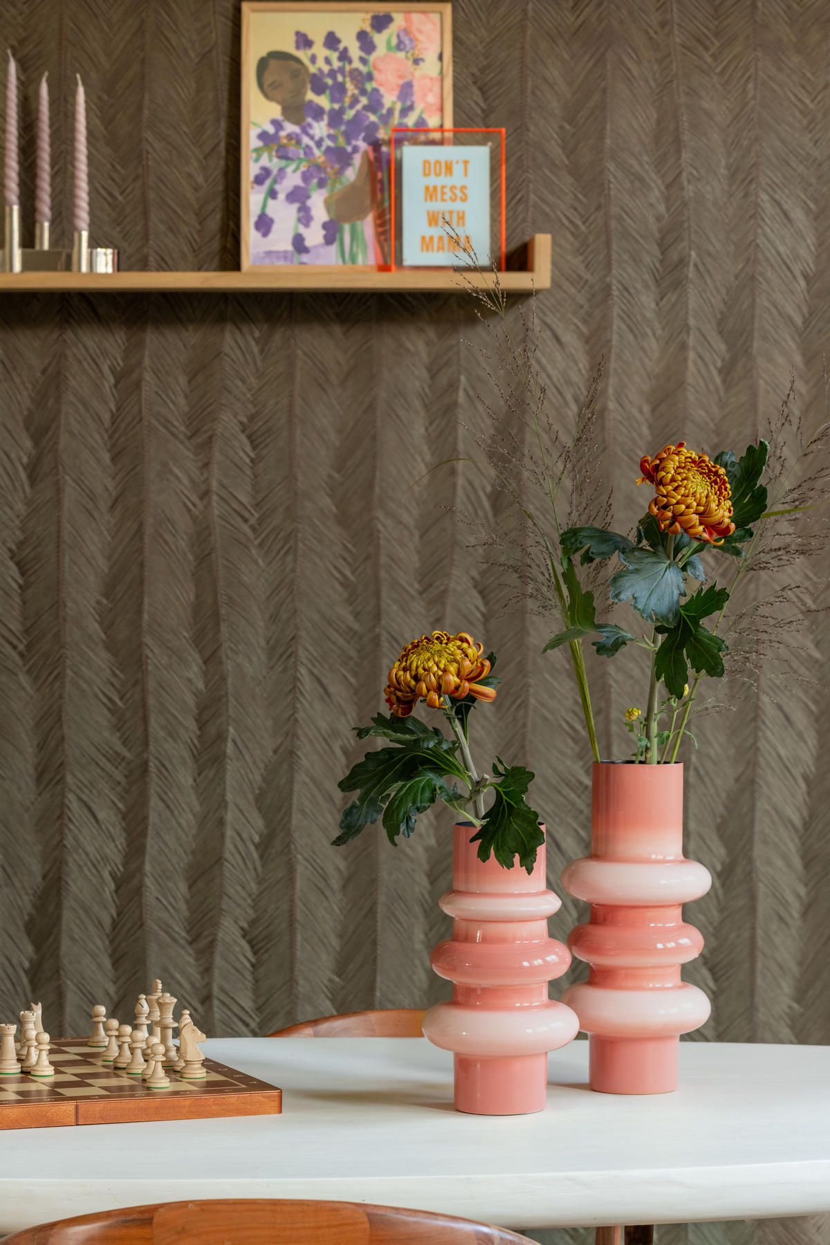 VASE Grato Medium - Rosa - 37 cm - Pink, Metall (37cm) - Present Time