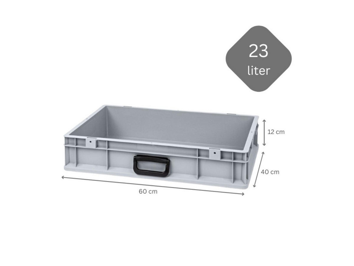 EUROBOX Nextgen Portable Uno 12x40x60cm 23 Liter - Grau, Kunststoff (40/12/60cm) - PROREGAL