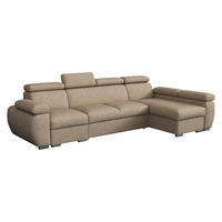 ECKSOFA Boston LCP, Seite: Rechts 1P(65)+2R+LCP - Hellbraun/Silberfarben, Holz/Textil (320/170cm) - MIRJAN24
