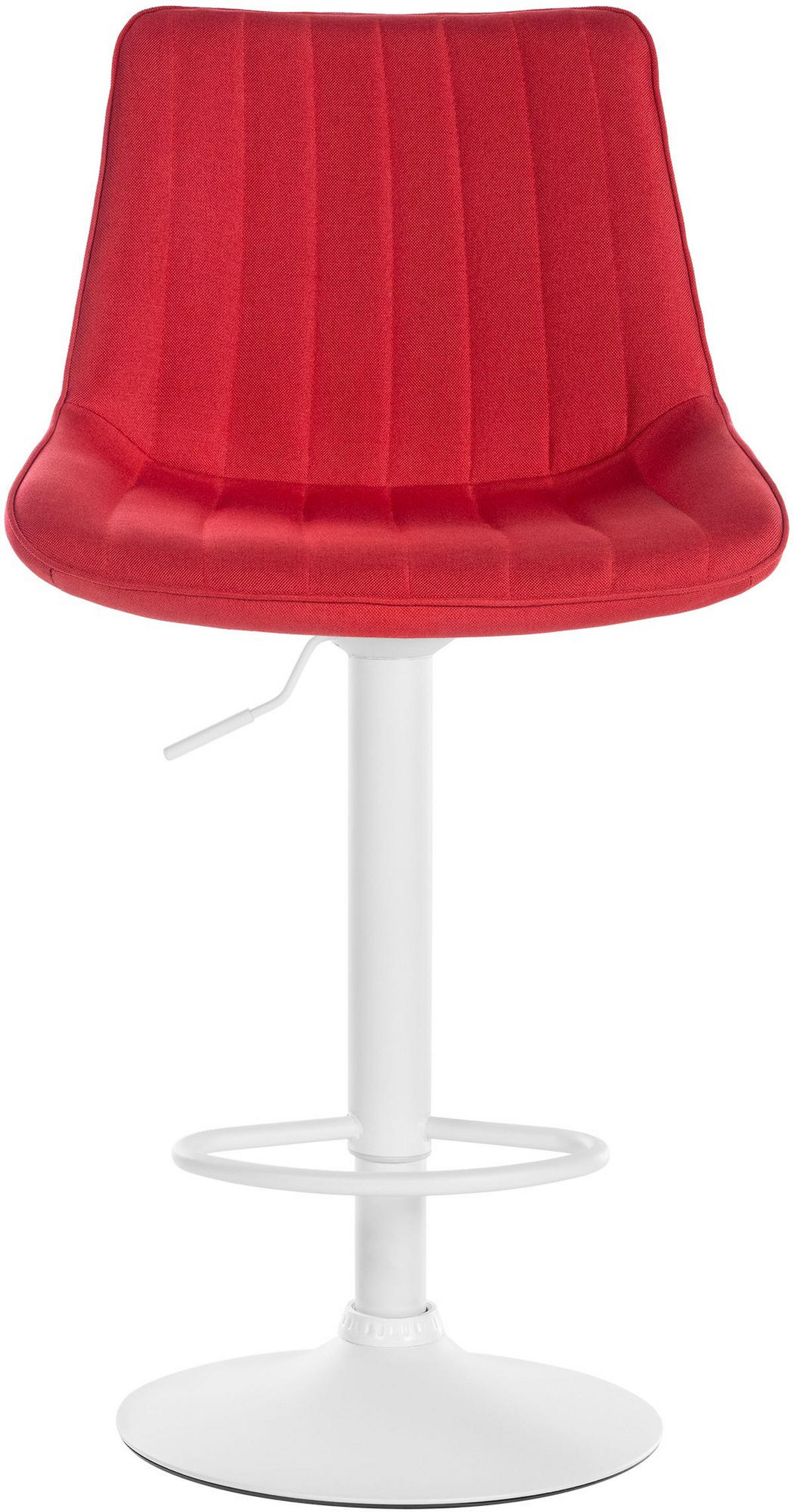 BARHOCKER RIO Rot Stoff Weiß - Rot, Textil/Metall (49.5/91/50cm) - DELUKE