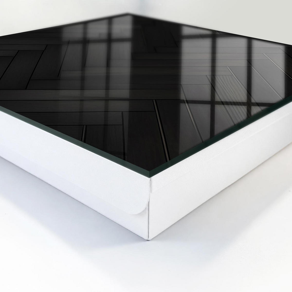 SCHLÜSSELBOX Weiß 30x30 cm – Türöffnung nach rechts - Dunkle Eleganz - Schwarz, Metall (30/30/5cm) - TULUP