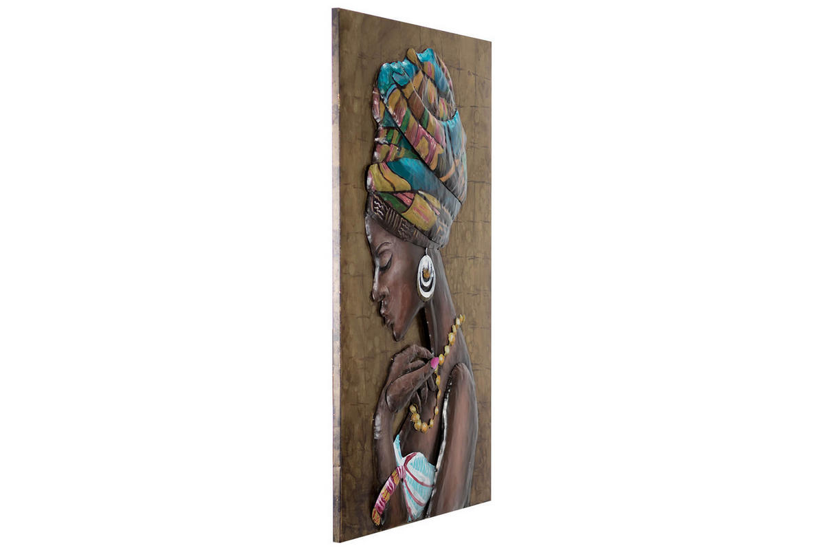 METALLBILD Bunt 60/90 cm - Goldfarben/Multicolor, Metall (4/90cm) - KUNSTLOFT