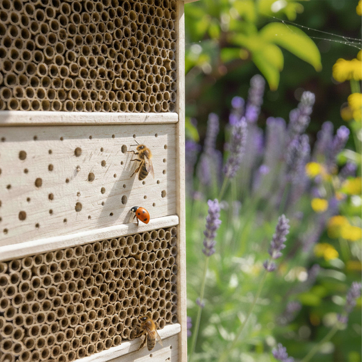 BIENENHOTEL - Hellbraun, Holz (26/40/10.5cm) - Relaxdays