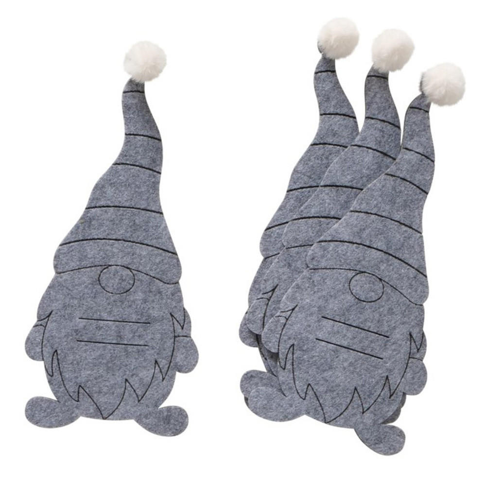 FILZTASCHEN Gnomy 4er-Set - Dunkelgrau, Textil (12.5/27/12.5cm) - Boltze Home