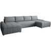 WOHNLANDSCHAFT Costa U Dunkelgrau, Velours - Dunkelgrau/Schwarz, Kunststoff/Textil (367/80/169cm) - Beautysofa