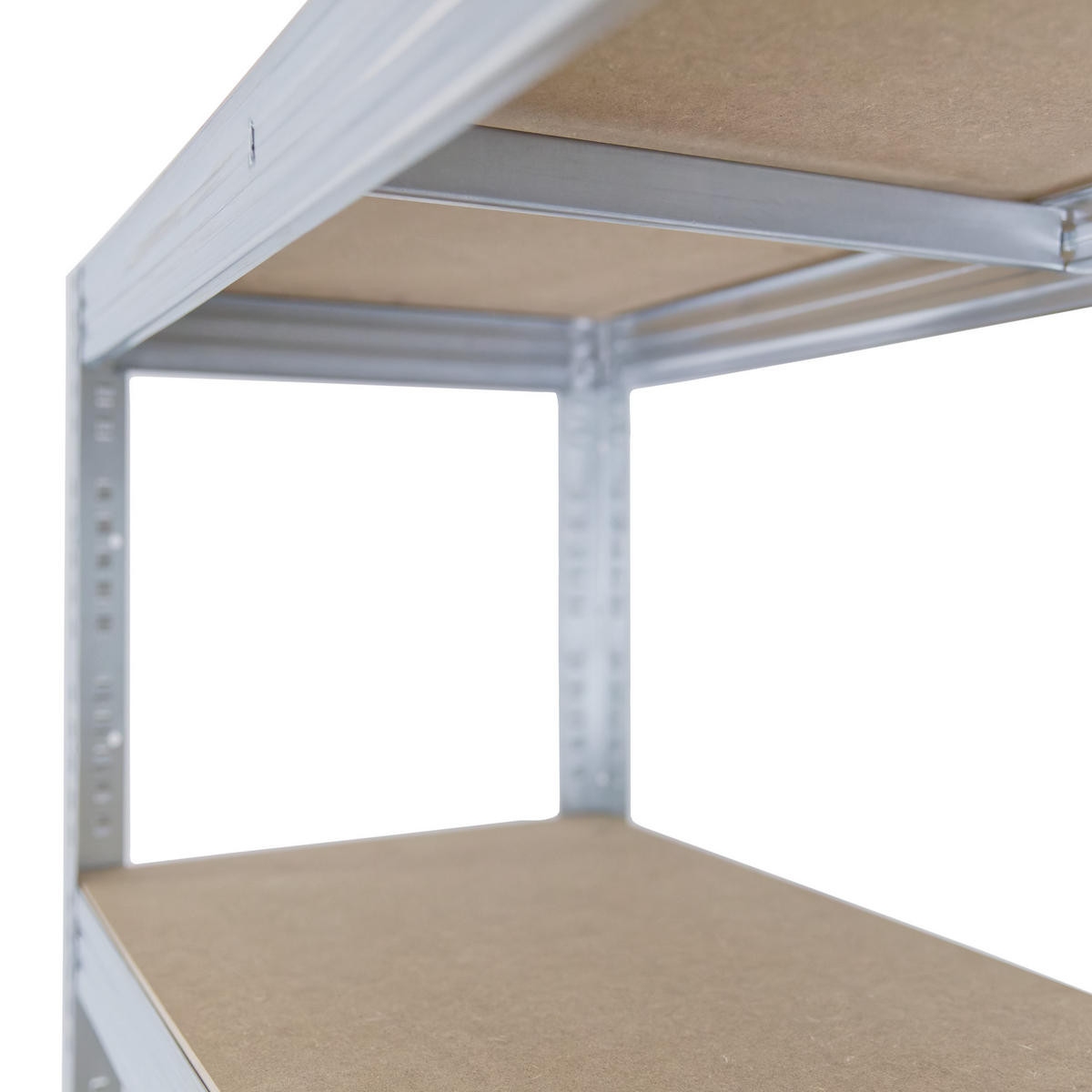 SCHWERLASTREGAL PRO 155x60x40 cm in verzinkt mit 6 Böden und 166 kg Traglast pro Boden - Silberfarben, Metall (60/155/40cm) - shelfplaza
