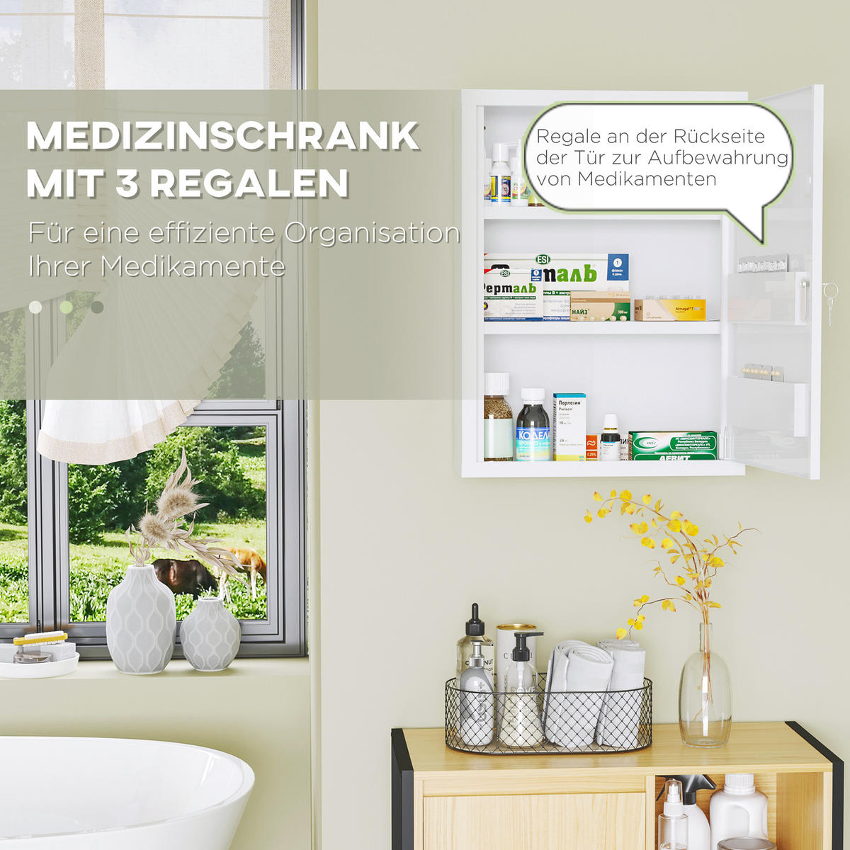 Kleankin MEDIZINSCHRANK, mit 3 Fächern, Erste Hilfe, mit 2 Schlüsseln, Stahl, Weiß jetzt nur online ➤ XXXLutz.de Kleankin MEDIZINSCHRANK, mit 3 Fächern, Erste Hilfe, mit 2 Schlüsseln, Stahl, Weiß jetzt nur online ➤ XXXLutz.de