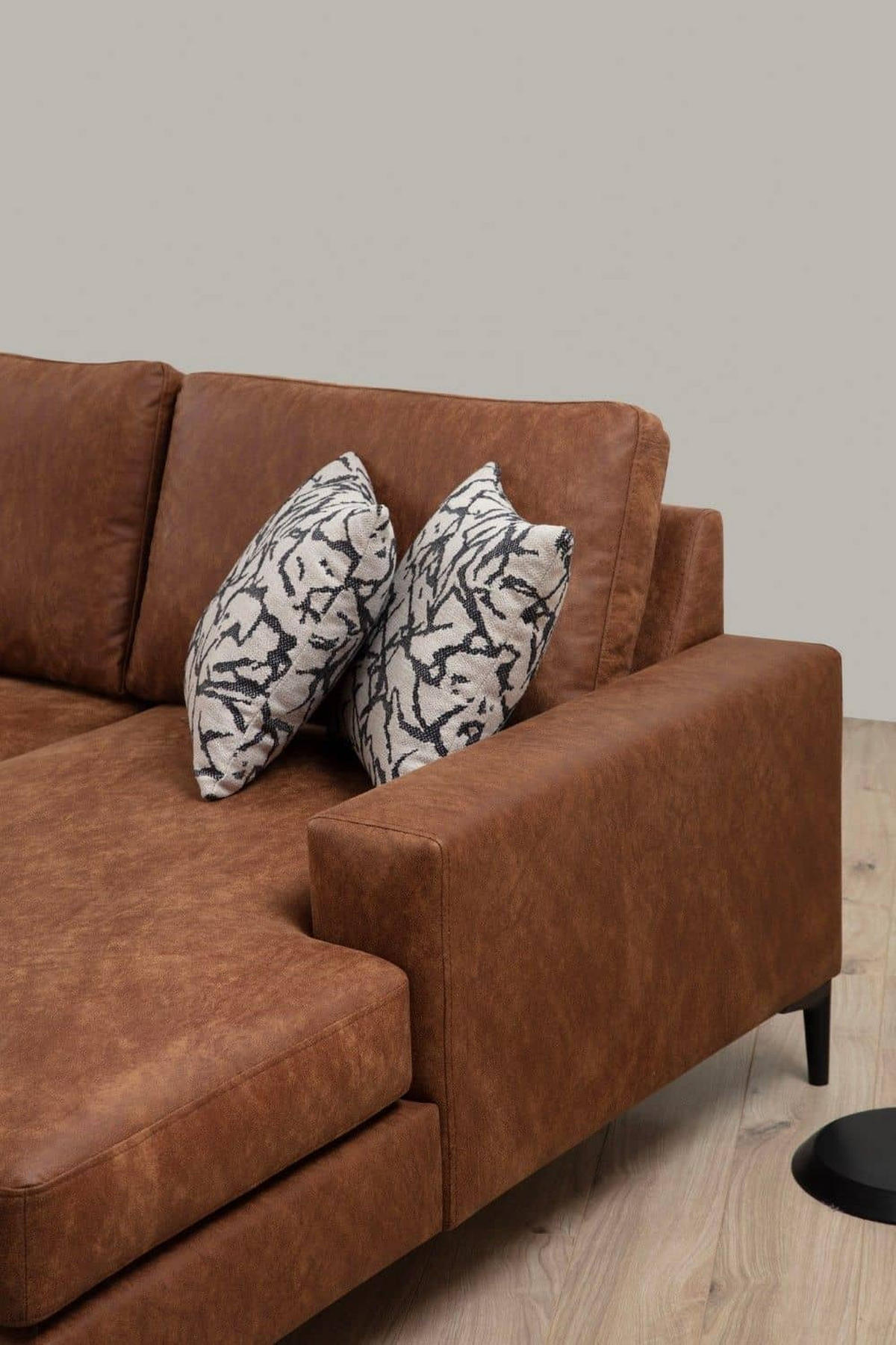WOHNLANDSCHAFT mit großzügiger Sitzfläche für die ganze Familie - Taupe/Schwarz, Holzwerkstoff/Kunststoff (314/90/200cm) - myHomelando