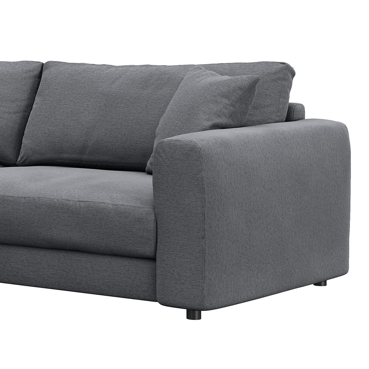 ECKSOFA mit Longchair - Schwarz/Grau, Kunststoff/Textil (238/183cm) - home24