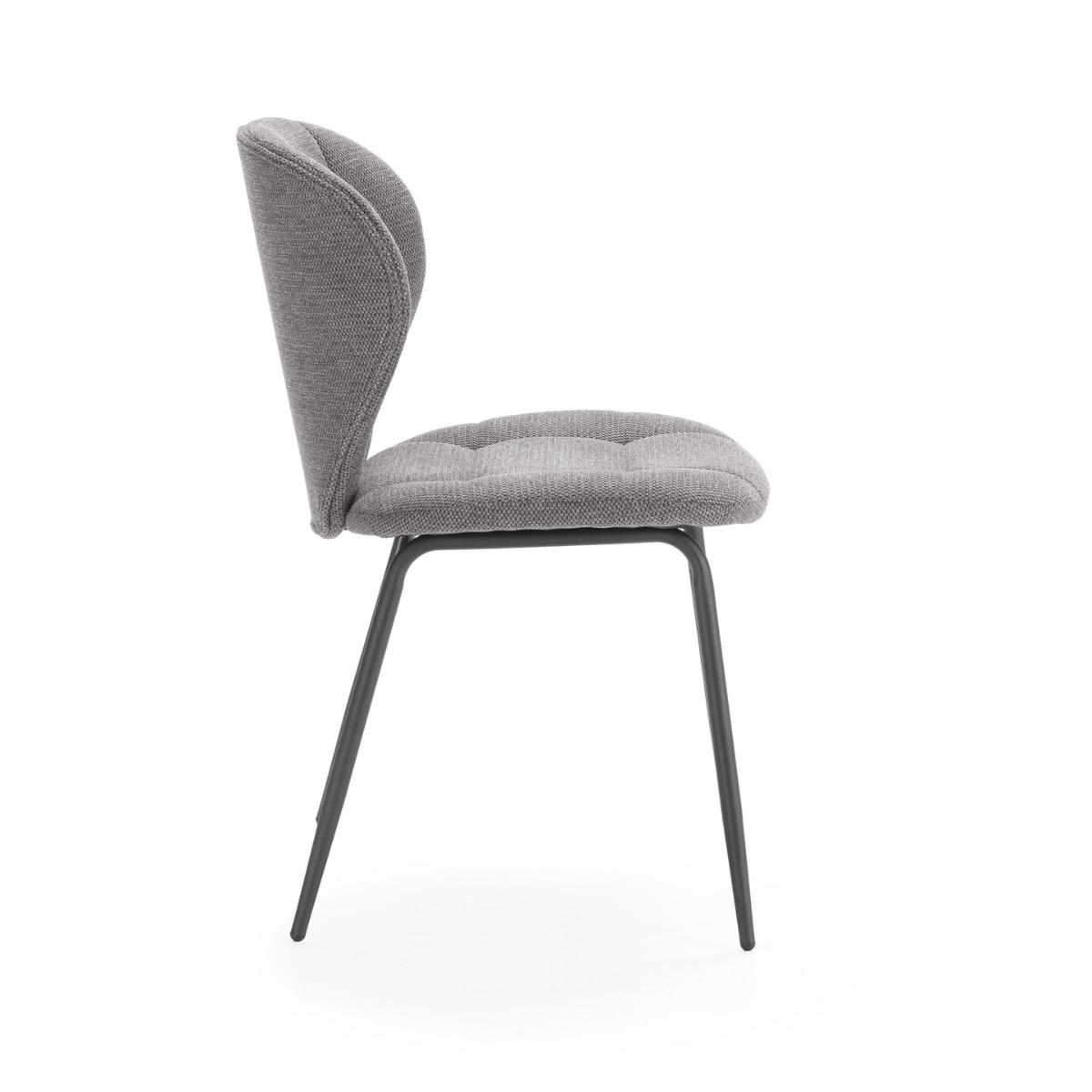 ESSZIMMERSTÜHLE STOFF METALLBEINE SCHWARZ 2er set 48,5/48/48,5 cm - Anthrazit, Textil (48.5/48/50cm) - Calicosy