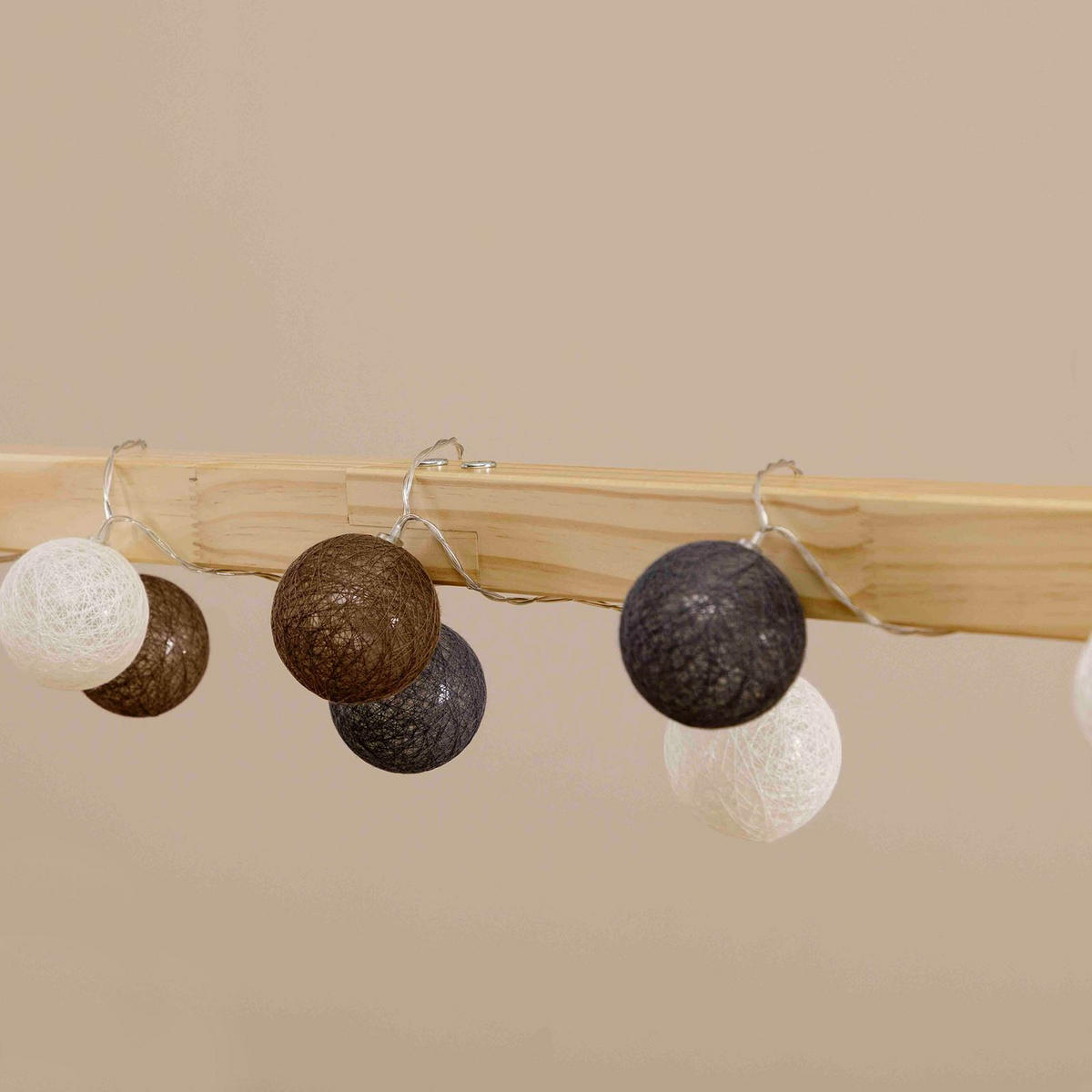 LICHTERKETTE AMICI grau - Grau, Kunststoff (6cm) - IDIMEX