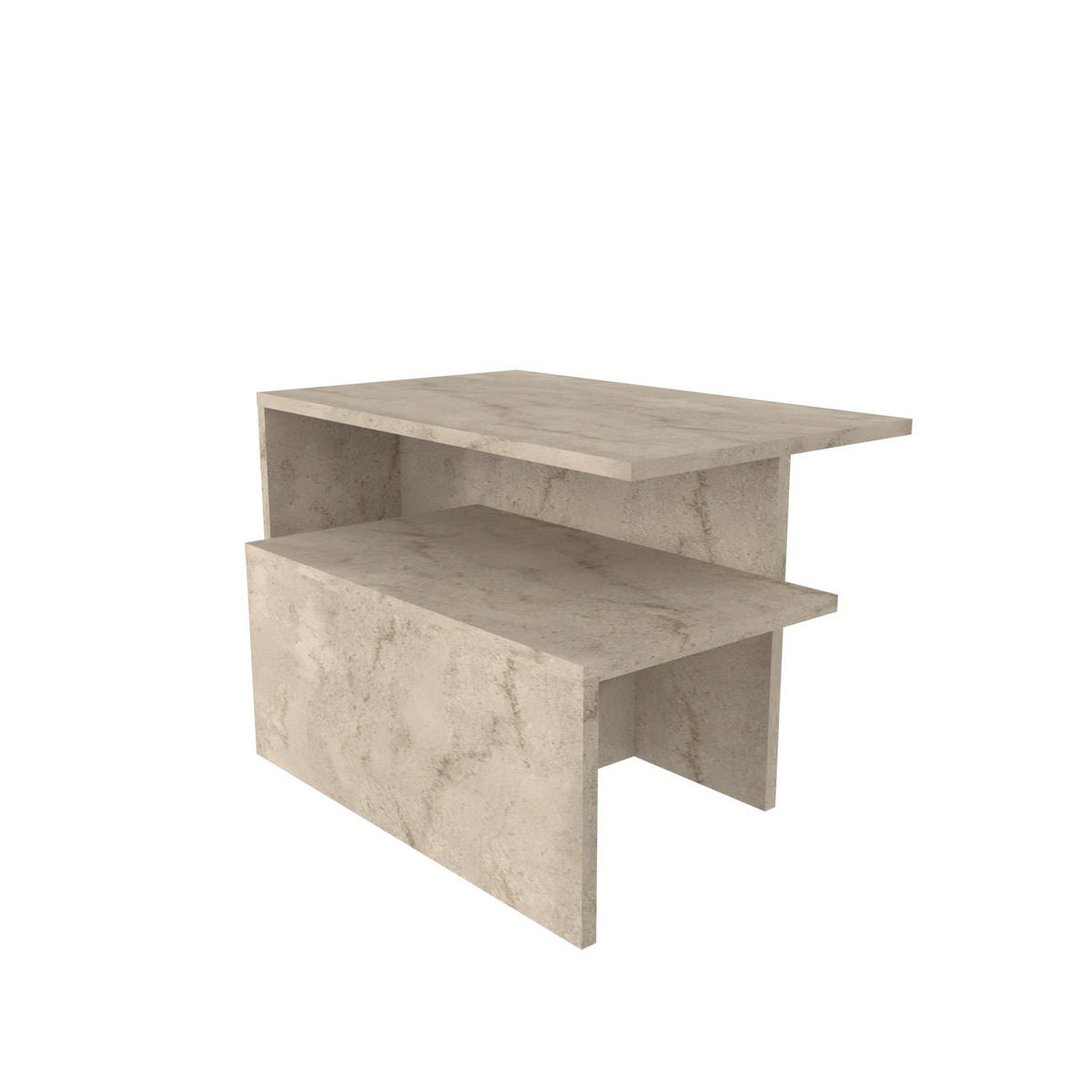 BEISTELLTISCH Twins - Beige, Holzwerkstoff (72/45/42cm) - Decorotika