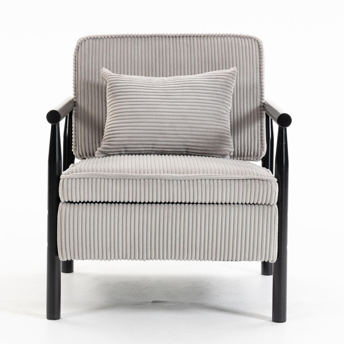SESSEL Design Sessel,Loungesessel,Polsterstuhl,Cord,Grau - Grau, Textil (61/72/80cm) - LVHOM