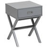 BEISTELLTISCH grau quadratisch 40/40 cm Schublade Monroe - Grau, Holzwerkstoff (40/40/55cm) - Beliani