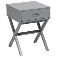 BEISTELLTISCH grau quadratisch 40/40 cm Schublade Monroe - Grau, Holzwerkstoff (40/40/55cm) - Beliani