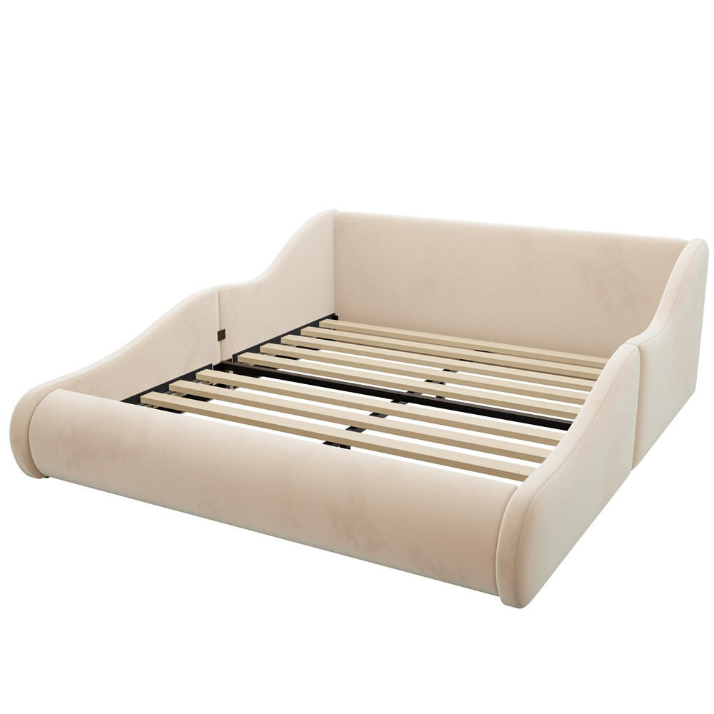 Delfa Polsterbett Beige 140x200 cm