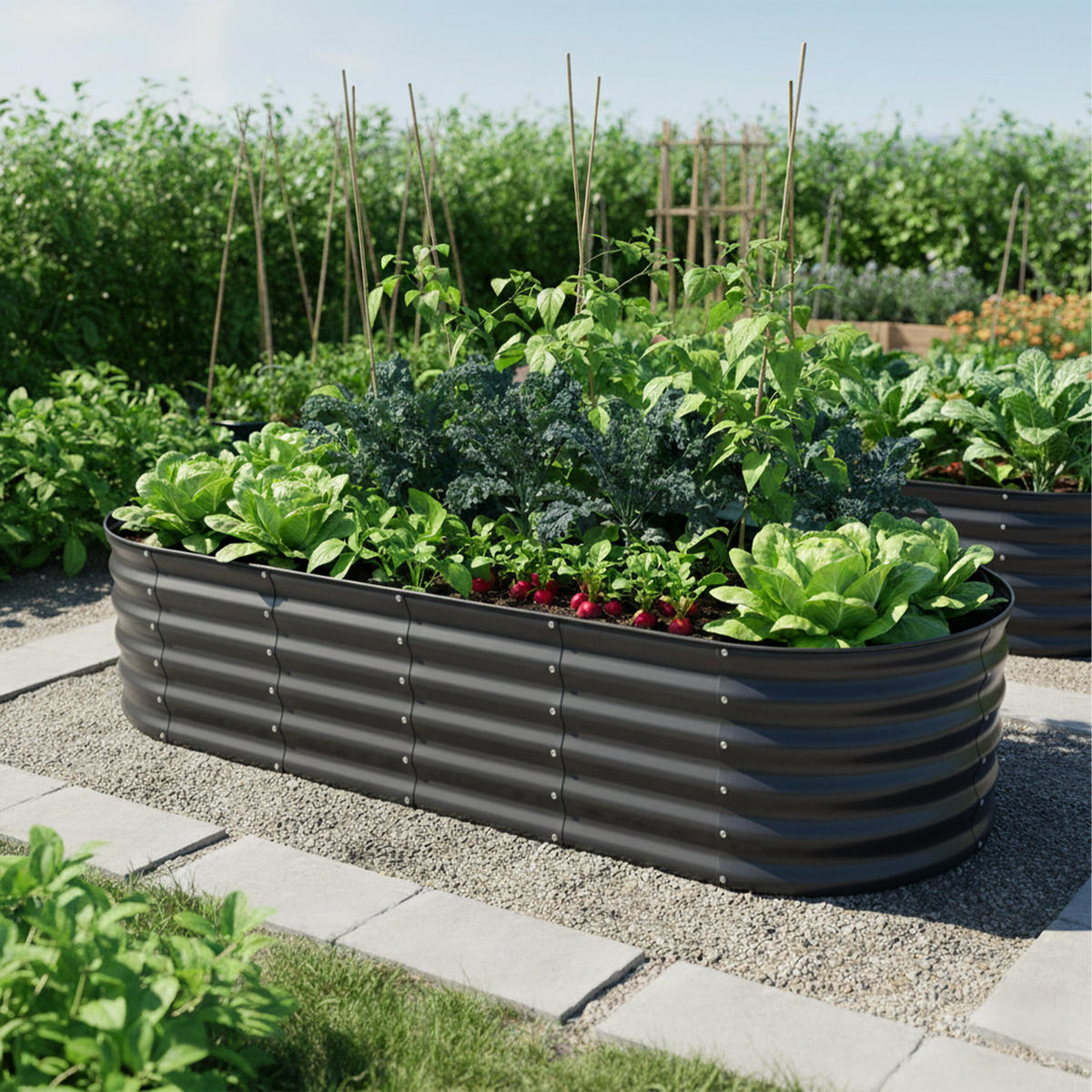 HOCHBEET - Anthrazit, Metall (150/45/60cm) - Relaxdays