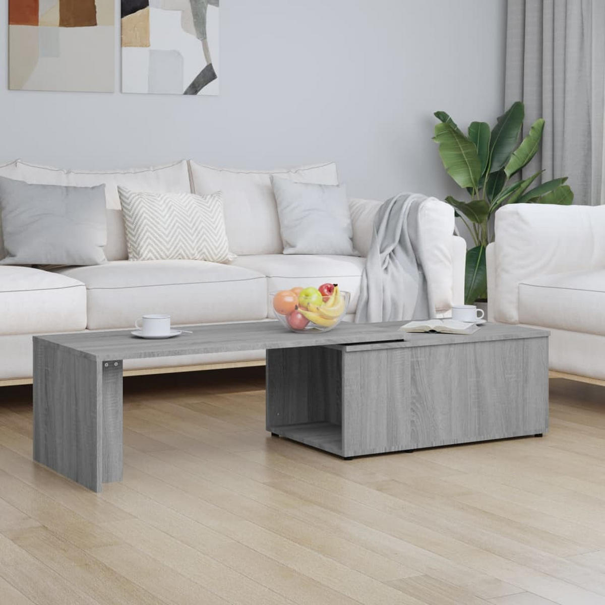 COUCHTISCH Grau Sonoma 150x50x35 cm Holzwerkstoff - Hellgrau, Holzwerkstoff (50/150/35cm) - furnicato