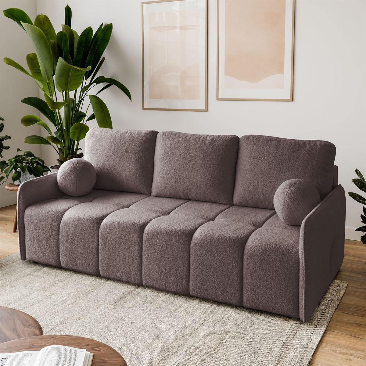 Schlafsofa Morena, zweisitzig, mit Schlaffunktion, Quelle 21 - Braun, Textil (207/90/90cm) - Lookway