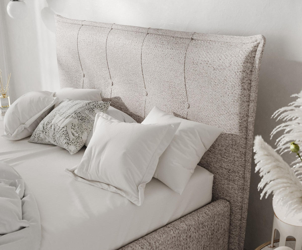 POLSTERBETT Plaza 120/200 cm Beige im Neve Stoff - Beige/Naturfarben, Holz/Holzwerkstoff (120/200cm) - AltaBeds