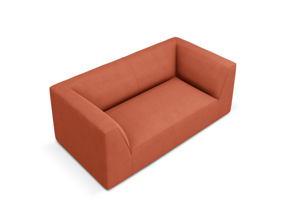 SOFA Ruby aus strukturiertem Stoff koralle 2 Sitzplätze - Koralle, Textil (174/69/93cm) - Micadoni
