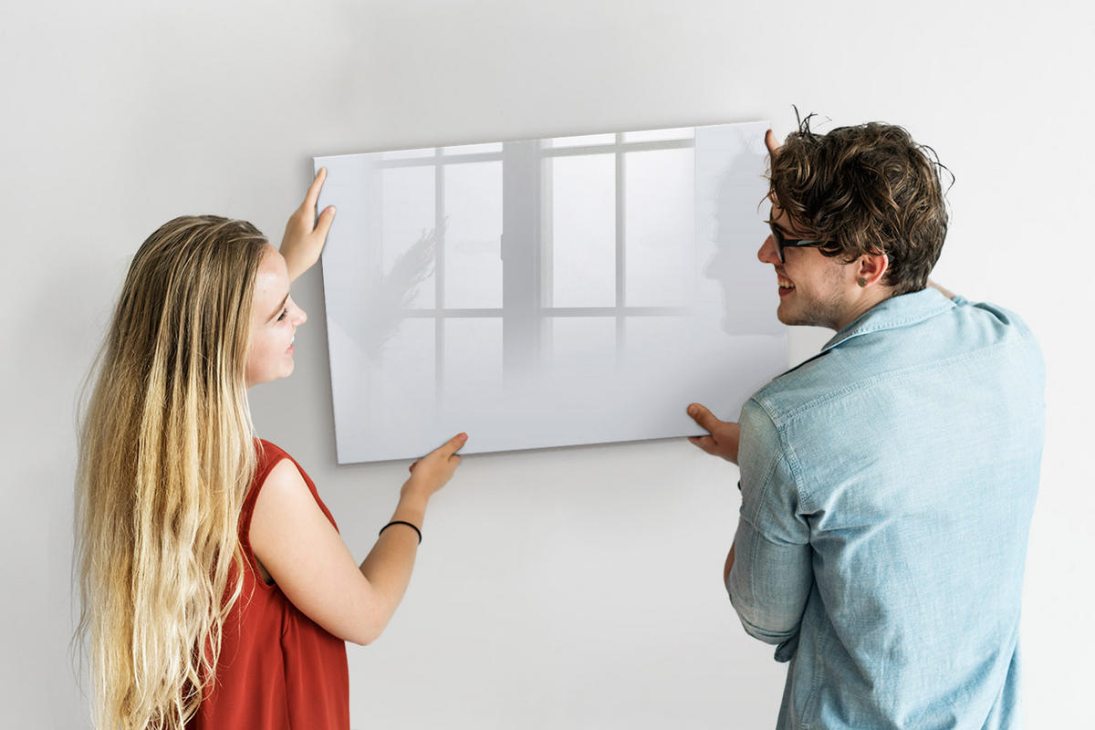 MAGNETTAFEL 90x60 Weiß schwarzer Marker - Weiß, Glas (90/0.4/60cm) - TULUP