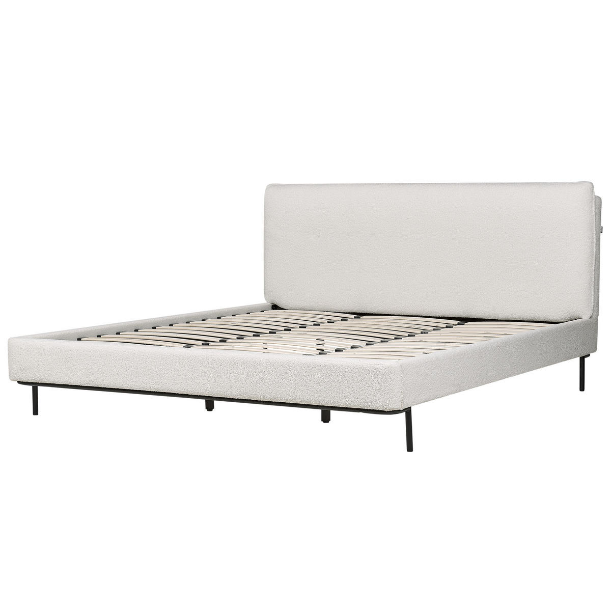 POLSTERBETT mit Lattenrost 180x200 cm Weiß Corio - Creme, Textil (180/200cm) - Beliani