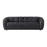 SOFA - 3 Personen - leder - schwarz Pradoni - Schwarz, Leder (234/77.5/90cm) - Vente-Unique