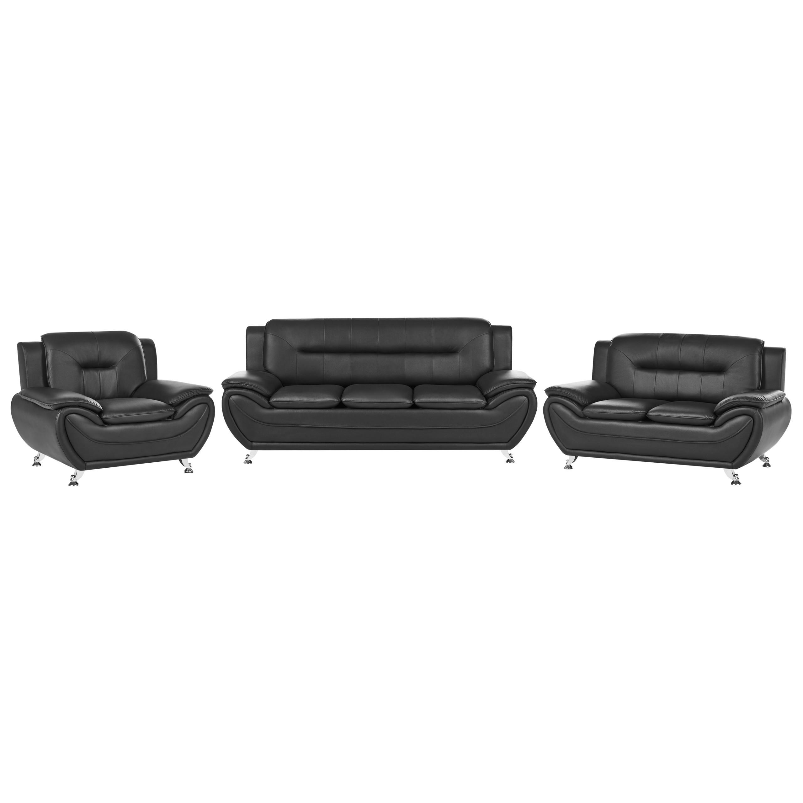 Beliani Sofa-Set Schwarz, Silber 193x86x78 cm