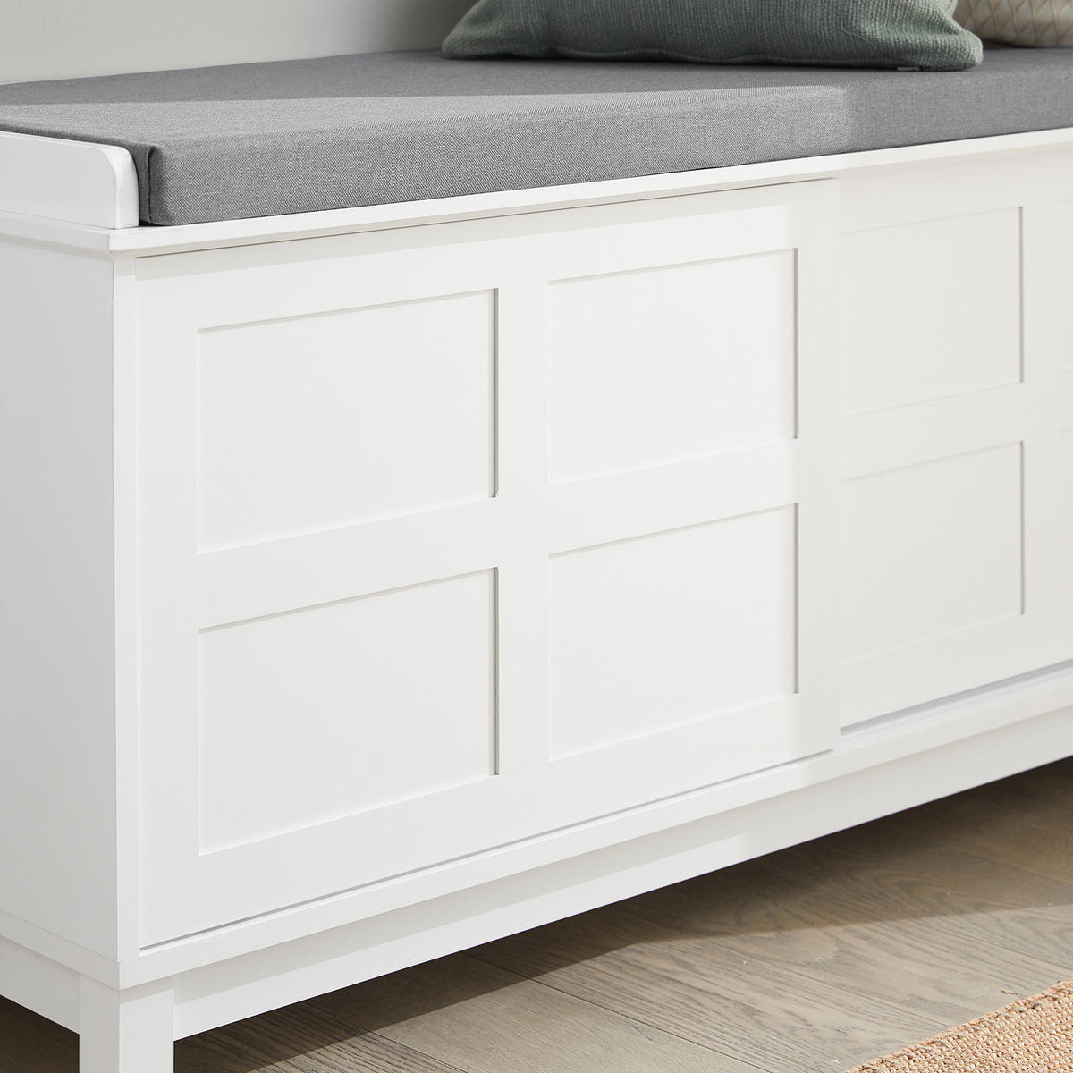 SCHUHBANK Weiß - Weiß, Holzwerkstoff (114/53/40cm) - SoBuy